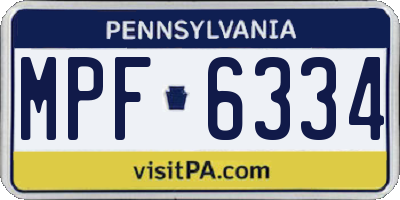 PA license plate MPF6334