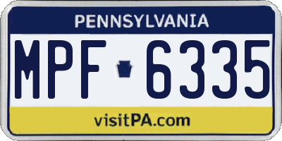 PA license plate MPF6335