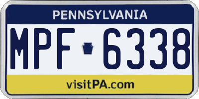 PA license plate MPF6338