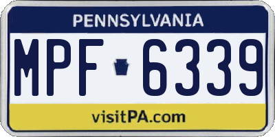 PA license plate MPF6339