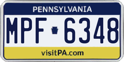 PA license plate MPF6348