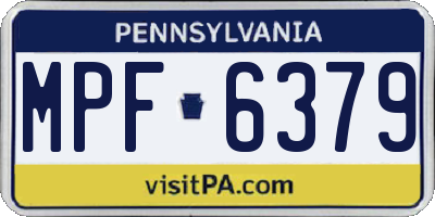 PA license plate MPF6379