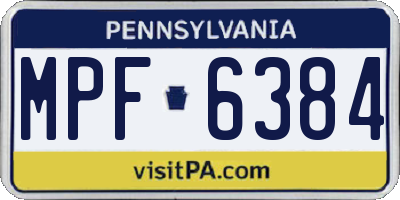 PA license plate MPF6384