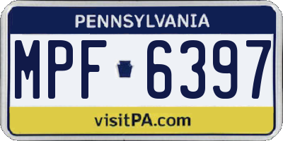 PA license plate MPF6397