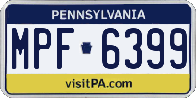 PA license plate MPF6399