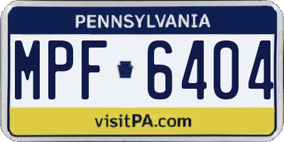 PA license plate MPF6404