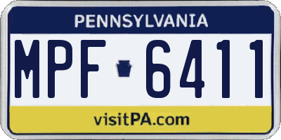 PA license plate MPF6411