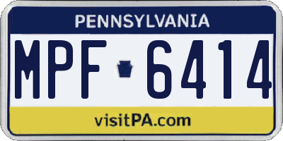 PA license plate MPF6414