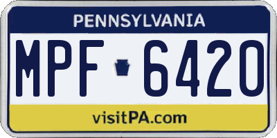 PA license plate MPF6420