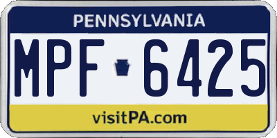 PA license plate MPF6425