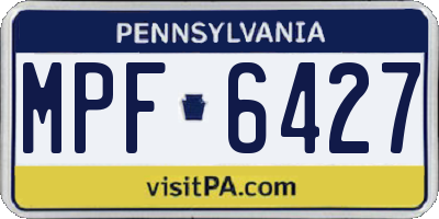 PA license plate MPF6427