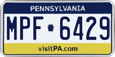 PA license plate MPF6429