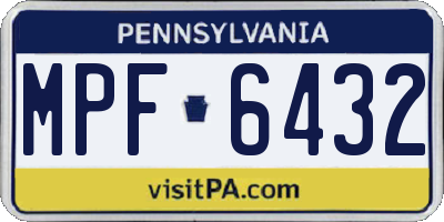 PA license plate MPF6432