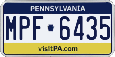 PA license plate MPF6435