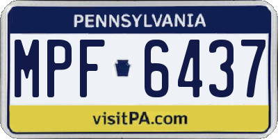 PA license plate MPF6437