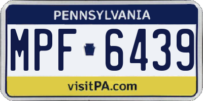 PA license plate MPF6439