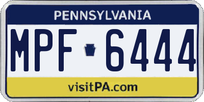PA license plate MPF6444