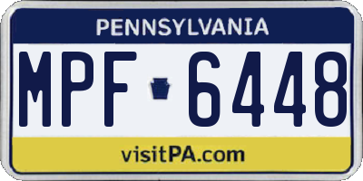 PA license plate MPF6448