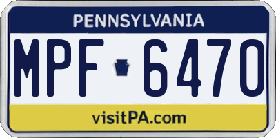 PA license plate MPF6470