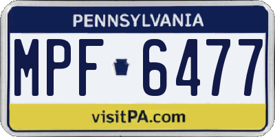 PA license plate MPF6477
