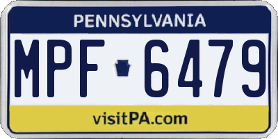 PA license plate MPF6479