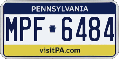 PA license plate MPF6484