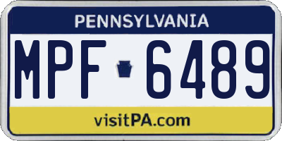 PA license plate MPF6489