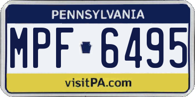 PA license plate MPF6495