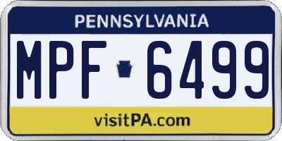 PA license plate MPF6499
