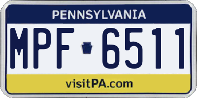 PA license plate MPF6511