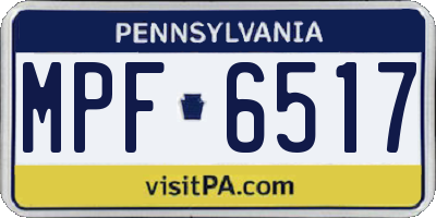 PA license plate MPF6517