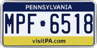 PA license plate MPF6518