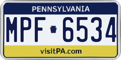 PA license plate MPF6534