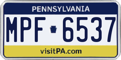 PA license plate MPF6537