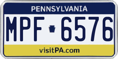 PA license plate MPF6576