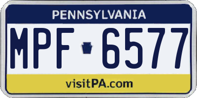 PA license plate MPF6577