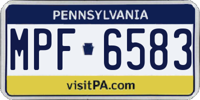 PA license plate MPF6583