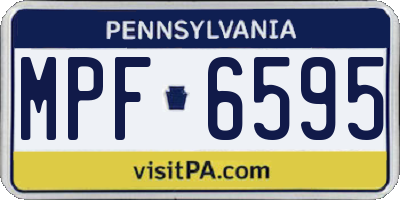 PA license plate MPF6595