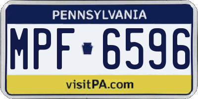 PA license plate MPF6596