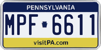 PA license plate MPF6611