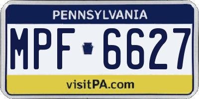 PA license plate MPF6627
