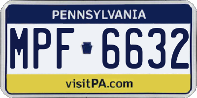 PA license plate MPF6632