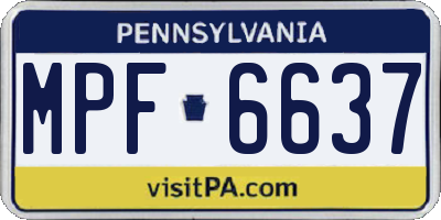 PA license plate MPF6637