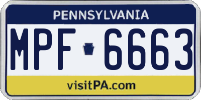 PA license plate MPF6663