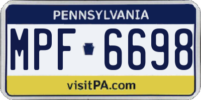 PA license plate MPF6698