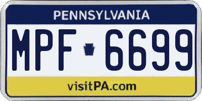 PA license plate MPF6699