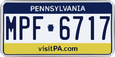 PA license plate MPF6717