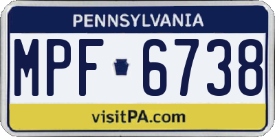 PA license plate MPF6738