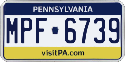 PA license plate MPF6739