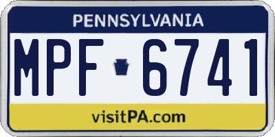 PA license plate MPF6741